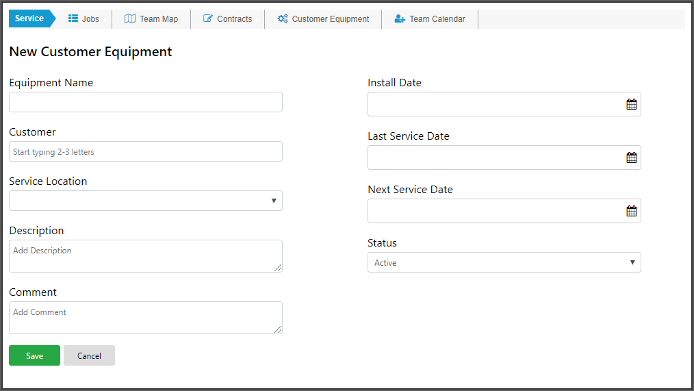 New Customer Equipment