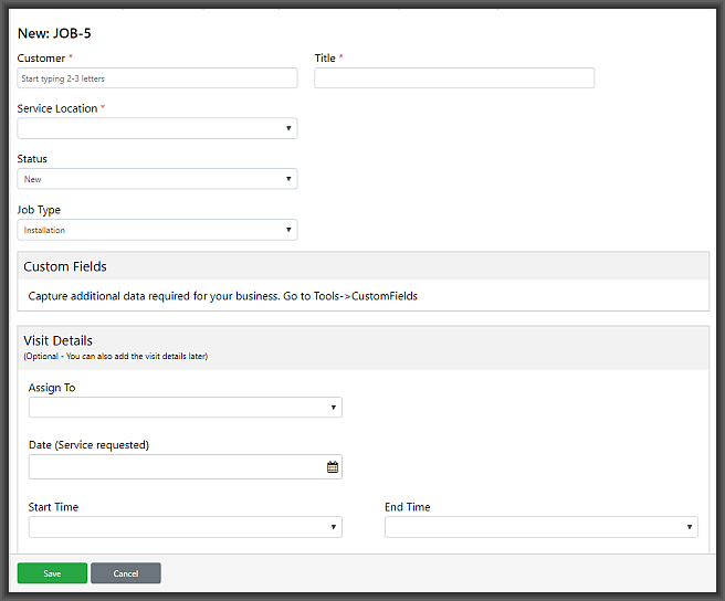 Field Service Management Software Office Information Form