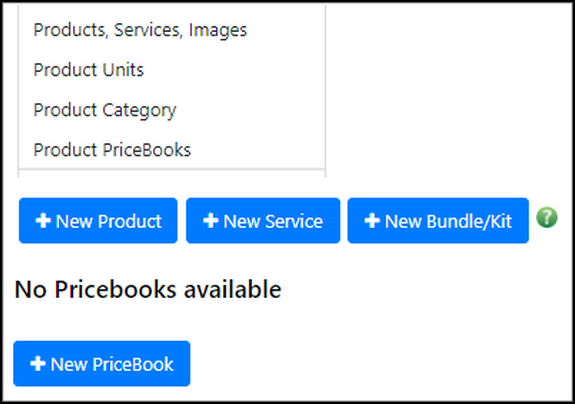 Products, Pricebooks